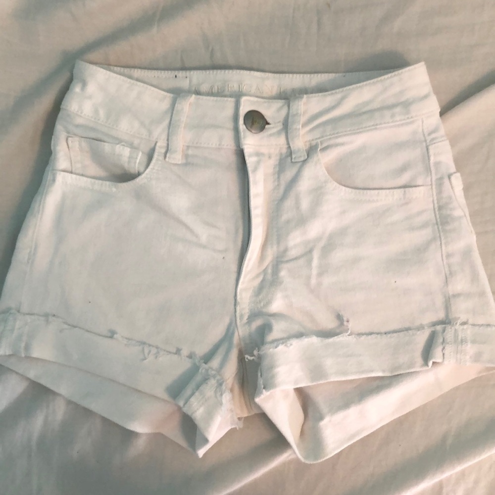 American Eagle White Jean Shorts